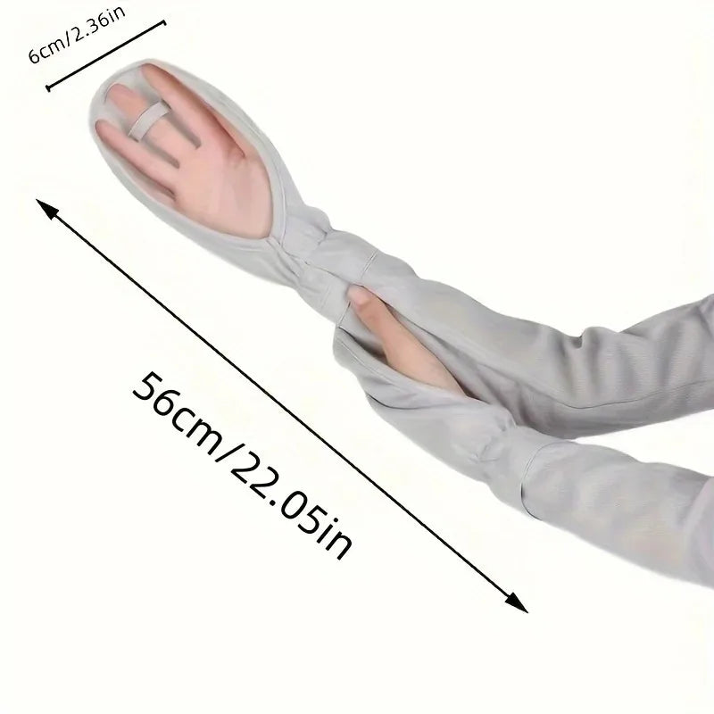 Women’s Large Ice Sleeve Gloves – Summer UV Protection Driving Arm Sleeves, Loose & Breathable
