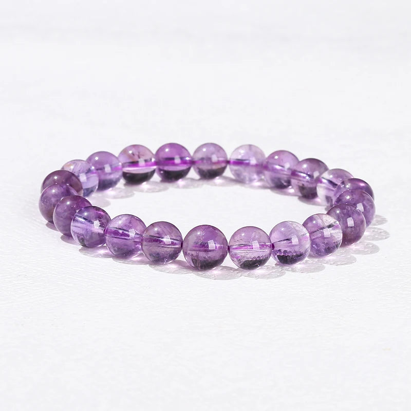 Natural Stone Beaded Bracelet - Obsidian, Fluorite & Quartz Healing Stretch Jewelry for Men & Women