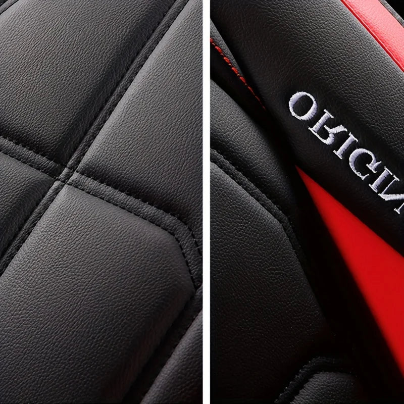 Universal Full-Coverage Leather Car Seat Cover - All-Season Driver & Passenger Seat Cushion Pad
