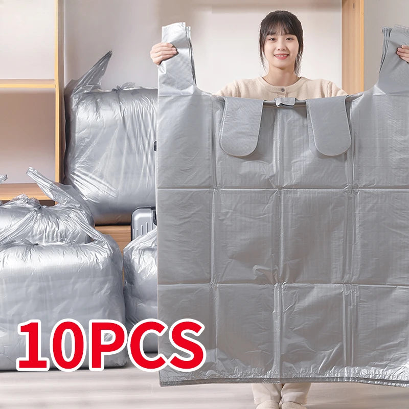 10PCS Large Capacity Thick Plastic Storage Bags — Moving & Packaging Bags for Clothes, Toys, Bedding & Blankets
