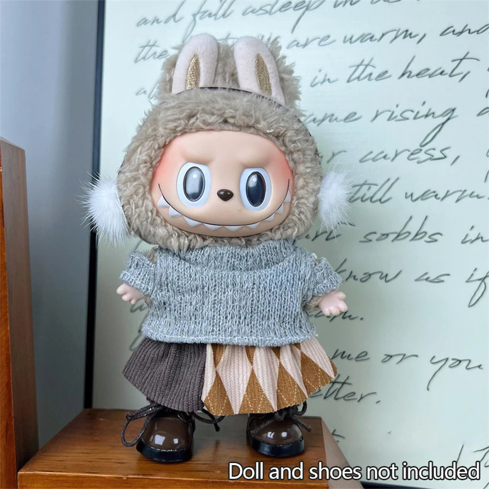Mini Plush Doll Clothes Set – Kpop EXO Labubu V1 V2 Idol Doll Pit Strip Climbing Suit & Accessories, Clothing Gift