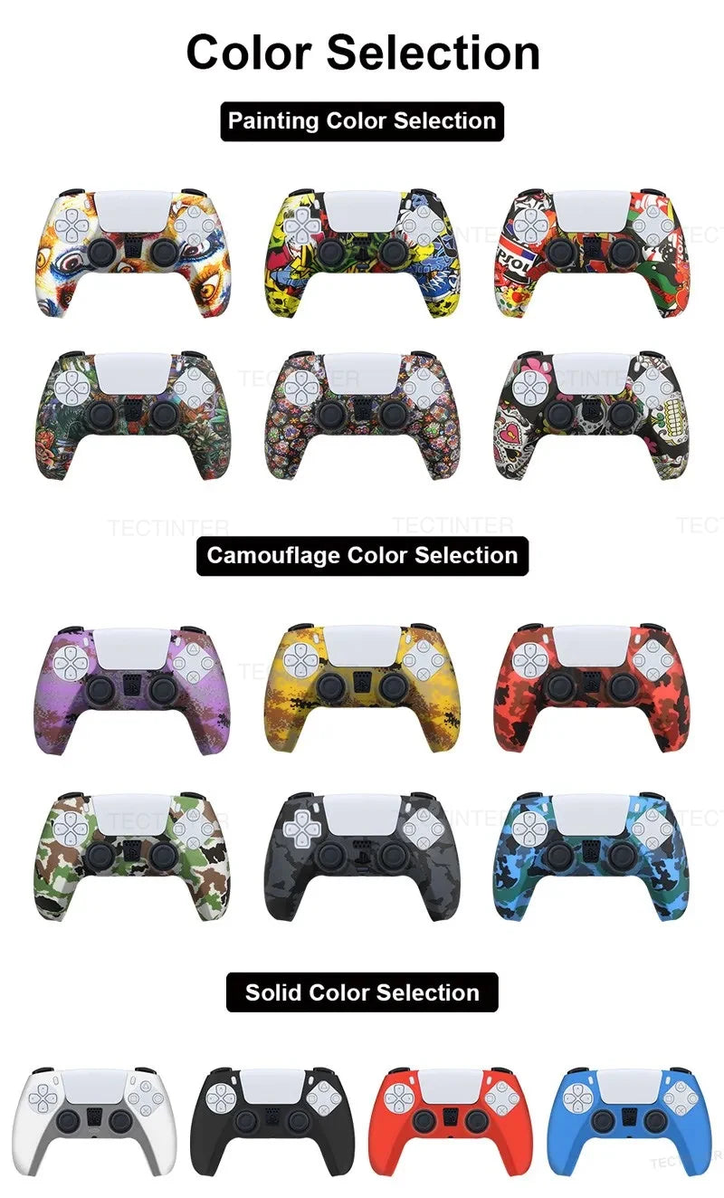 Protective Silicone Cover for PS5 Controller – Anti-Slip Skin Case with Thumb Grips for PS5 Slim Gamepad