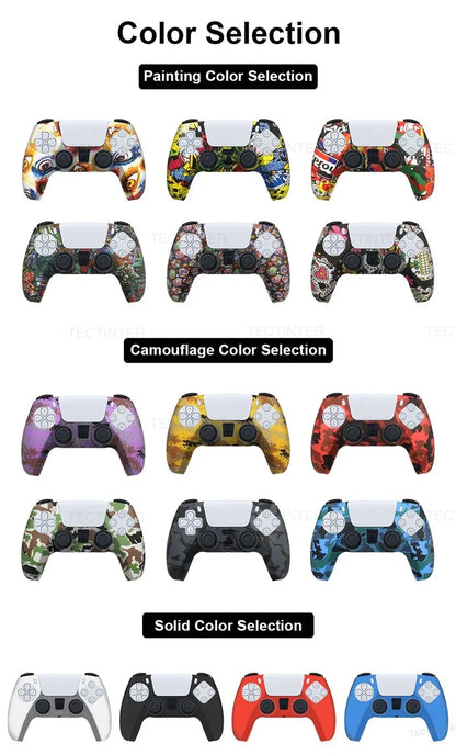 Protective Silicone Cover for PS5 Controller – Anti-Slip Skin Case with Thumb Grips for PS5 Slim Gamepad