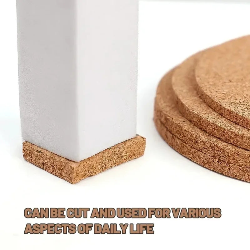 30/1PCS Non-Slip Cork Coasters — Natural Round Wooden Cup Mats, Heat Insulation Pads for Tea, Coffee & Drinks Holder Table Decor