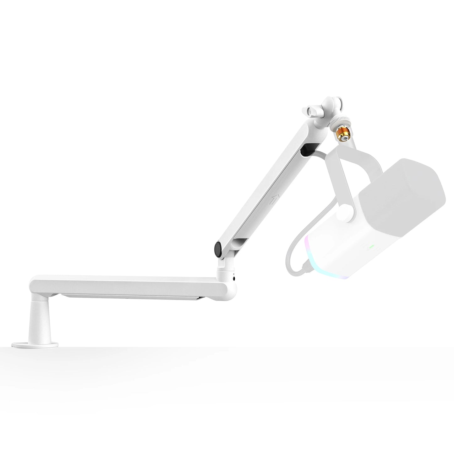 FIFINE Adjustable Low-Profile Desk Microphone Arm Stand – Suspension Boom with Cable Management for K688, Ampligame & AM8-BM88