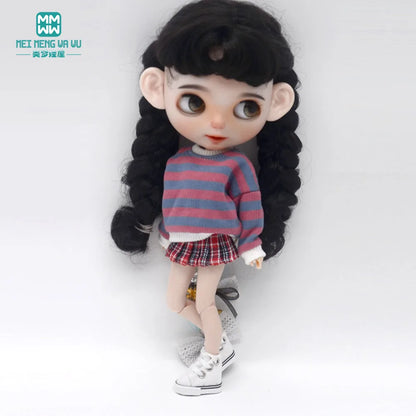 Blythe Doll Accessories Set – Fashion Sweatshirt, Shoe Covers & Sneakers for Blythe & Azone Dolls, Christmas Gift