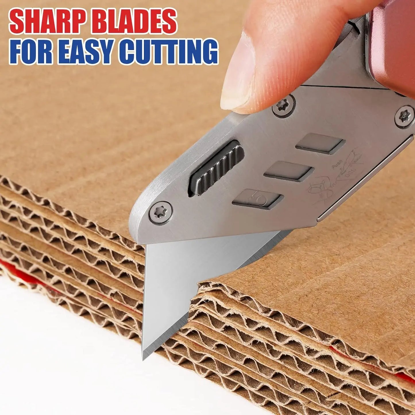 Utility Knife Blades - 50/100/300 PCS SK5 Steel Box Cutting Blades with Distributor, Replacement Blades for Box Cutters