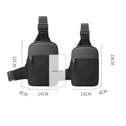 Men’s Small Canvas Chest Bag – Fashion Mini Crossbody Shoulder Sling Bag for Sport & Phone
