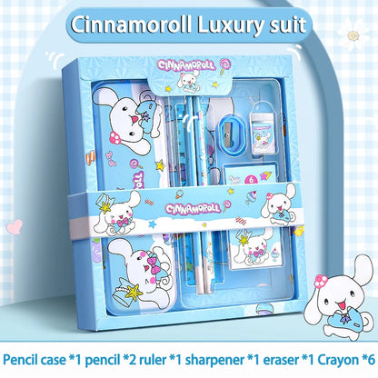 Sanrio Learning Stationery Set – Kuromi, Melody & Cinnamoroll Cartoon Pencil and Eraser Gift Box for Kids