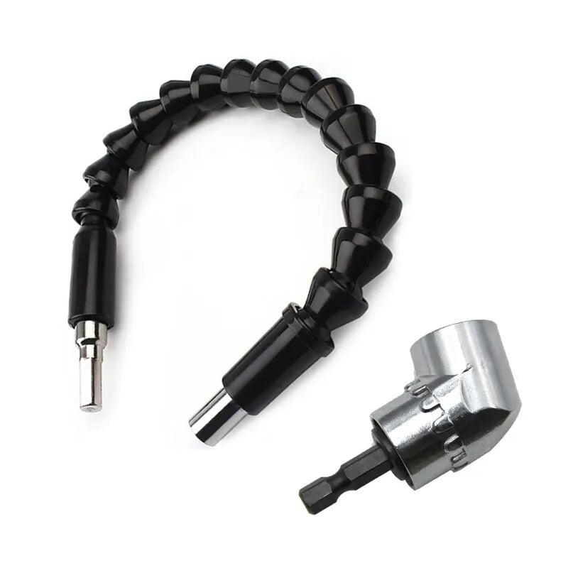 105 Degree Electric Drill Corner Device - Universal Flexible Shaft Connecting Rod Sleeve Tool Set with 300mm Turning Screwdriver Joint