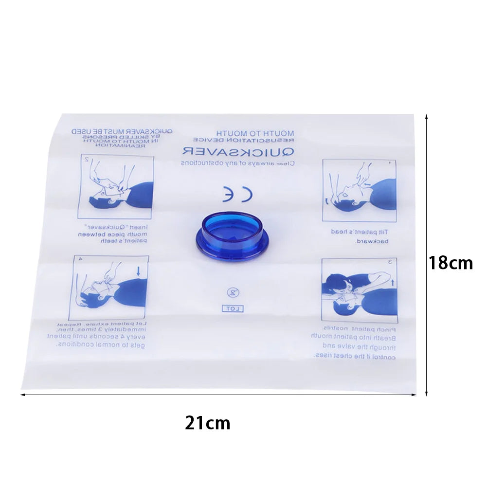 Disposable First Aid Breathing Respirator – Portable CPR Resuscitation Mask for Emergency Artificial Respiration