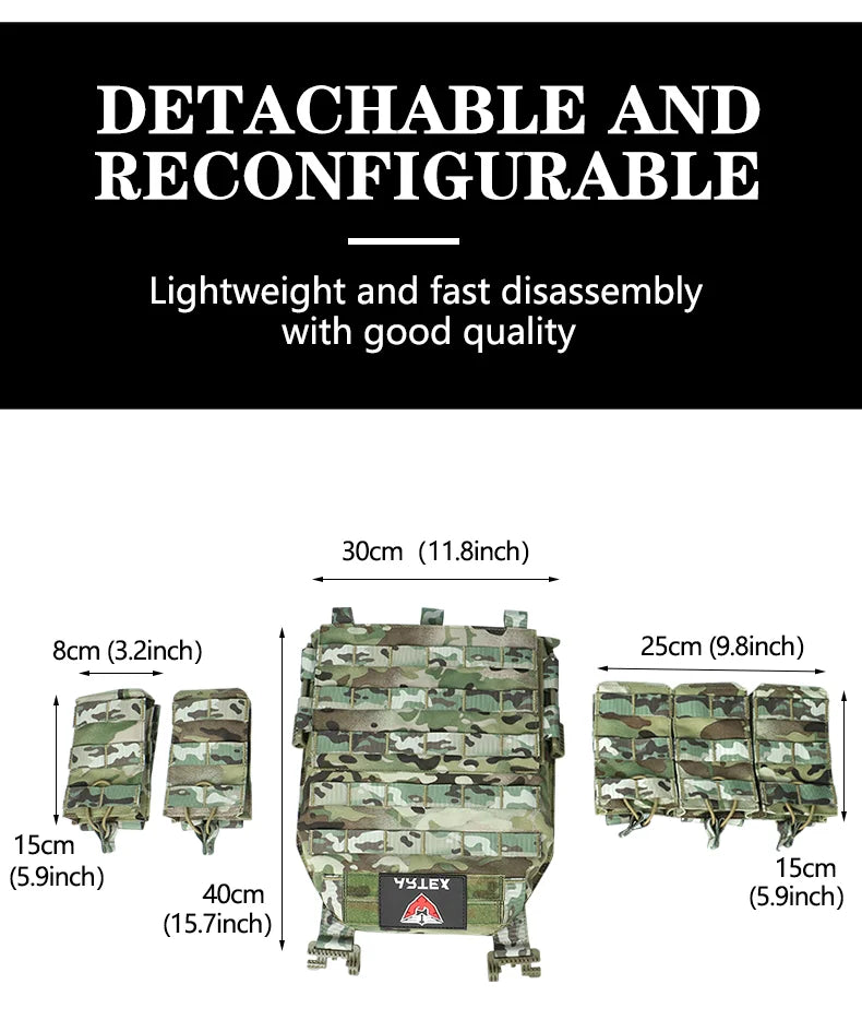 ARTEX Tactical Vest – 1000D Nylon, Quick Release, 6094K with Triple Magazine Pouch for Hunting & Airsoft Combat