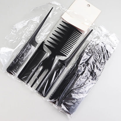10pcs Black Hair Comb Set – 10 Different Designs, Multifunctional Anti-Static Hair Care Combs