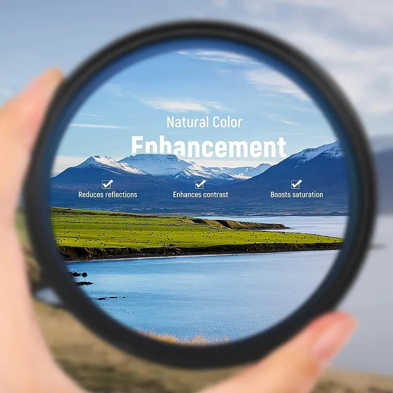 Circular Polarizing CPL Filter – 37-77mm Lens Filter for Nikon, Canon, Sony, Fujifilm & Olympus Cameras