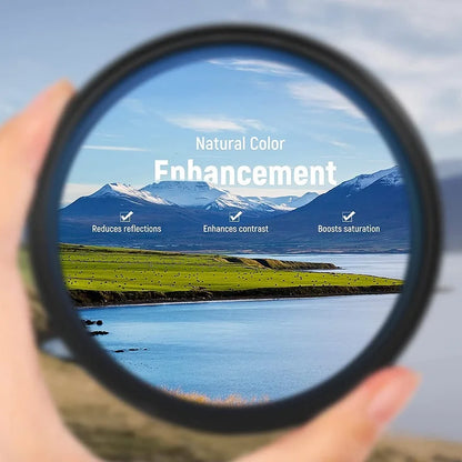 Circular Polarizing CPL Filter – 37-77mm Lens Filter for Nikon, Canon, Sony, Fujifilm & Olympus Cameras