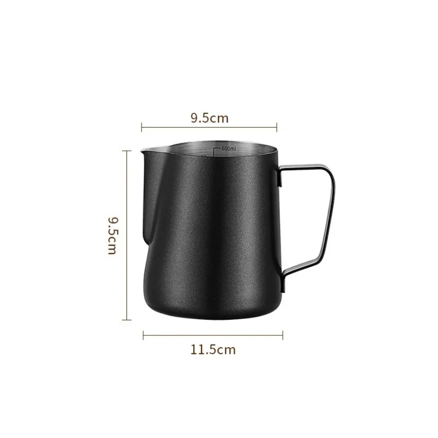 350/600ML Stainless Steel Coffee Milk Frothing Pitcher – Precise Scale Latte Jug for Barista & Professional Cafe Use