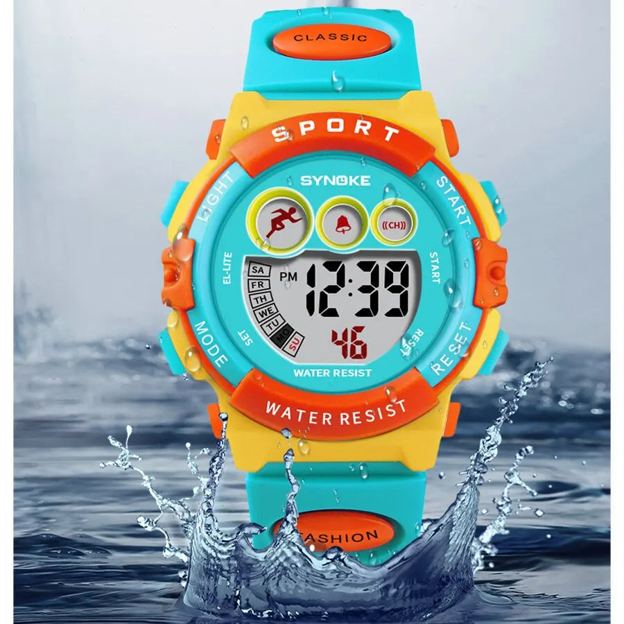 SYNOKE Kids Sport Watch - Colorful Waterproof Digital Electronic Watch for Boys and Girls