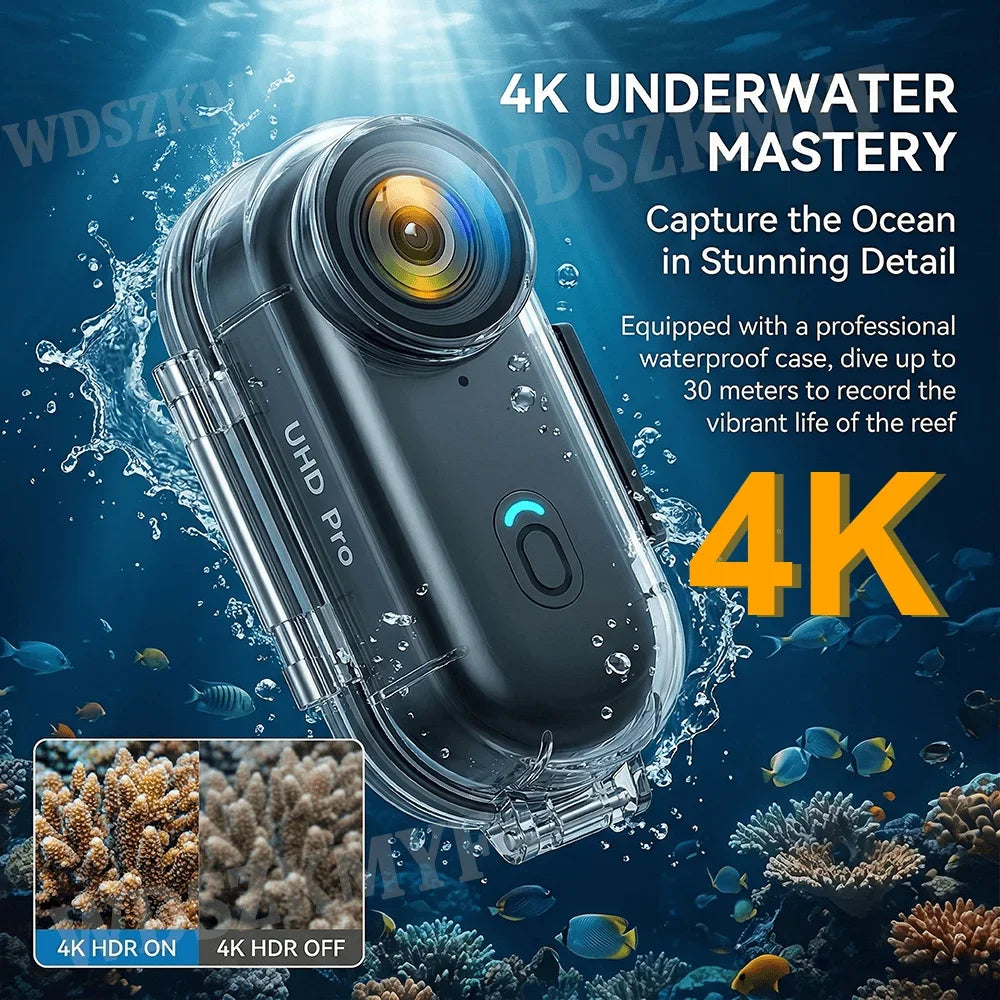 Mini 1080P/4K Magnetic POV Camera - Pocket Vlog Body Chest Recorder with WiFi, Waterproof Design for Sports, Cycling and Helmet Use