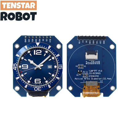 1.28-Inch Round TFT LCD Display Module 240x240 - GC9A01 RGB Screen with 4-Wire SPI Interface for DIY Projects