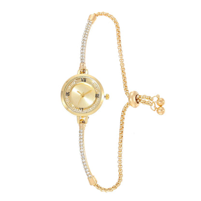 2024 Fashion Women's Wristwatch – Gold Bracelet with Small Dial, Elegant Quartz Steel Watch for Women