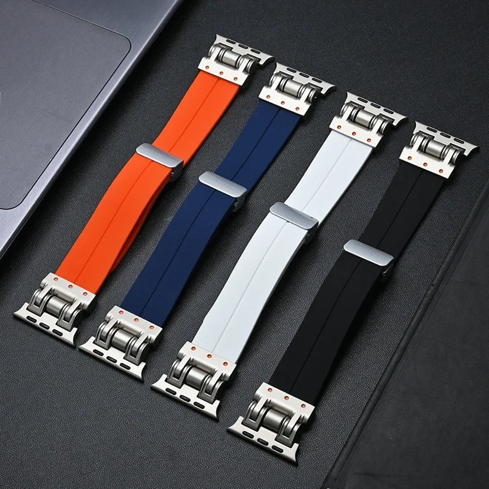 Magnetic Silicone Band for Apple Watch Ultra 2 – 49mm & 45mm, Loop Bracelet Strap for iWatch Series 10, 7, 8, 6, 5, 4, SE – Fits 44mm and 42mm Models