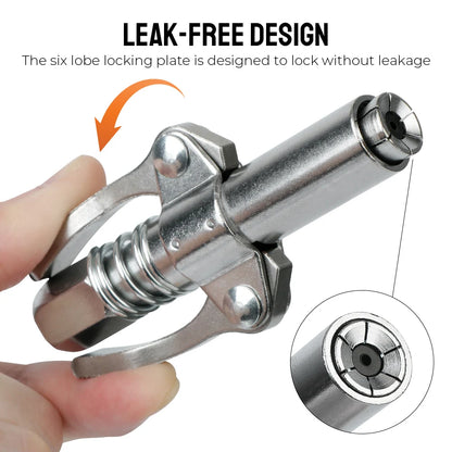 High Pressure Grease Coupler Nozzle: 10000PSI Grease Gun Pump Syringe with NPT1/8 Adapter - Brake Oil Change Tools & Car Accessories