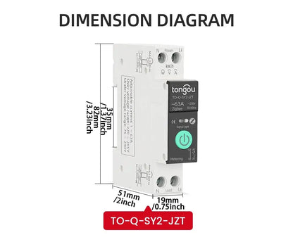 TUYA WiFi/ZigBee Smart Circuit Breaker – MCB with Over Current & Under Voltage Protection, Power Metering, 1-63A Remote Control Switch