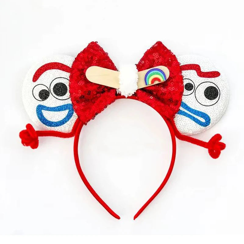 Disney Cartoon Mouse Ears Headband - Sequin Bow Hair Accessory for Girls, Birthday Parties & Cosplay