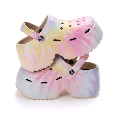 2023 Women's Leopard Clogs - Closed Toe Chunky Platform Sandals | Super High Wedge Heel Slippers for Summer