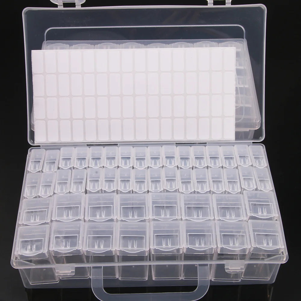 Plastic Storage Box with 28/32/48/56/64 Slots – DIY Diamond Painting Beads, Charms & Jewelry Accessories Organizer