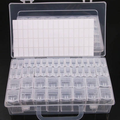Plastic Storage Box with 28/32/48/56/64 Slots – DIY Diamond Painting Beads, Charms & Jewelry Accessories Organizer