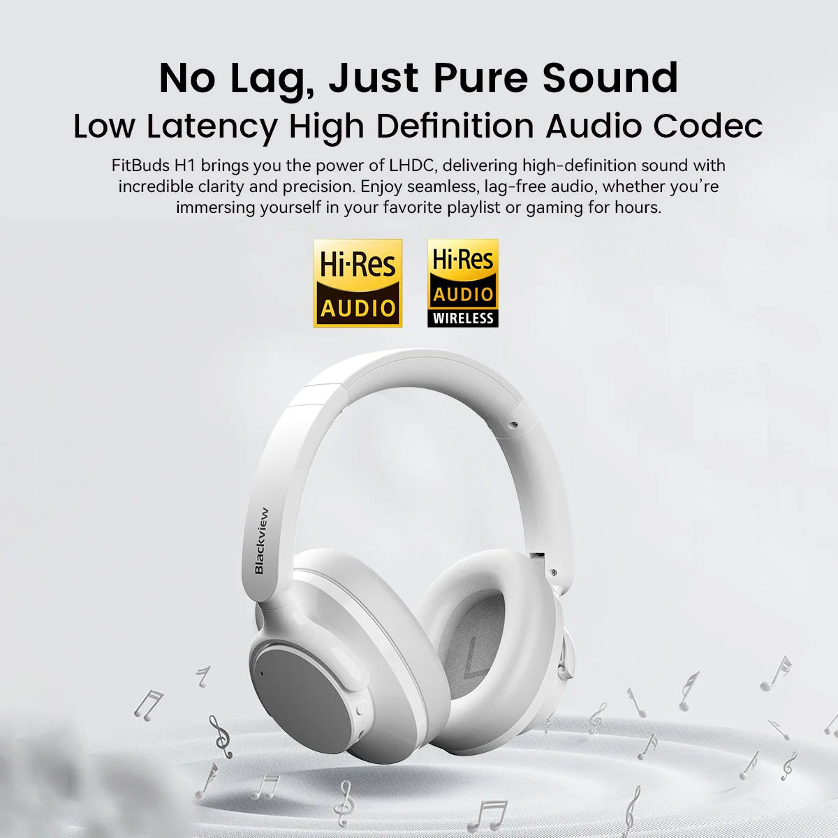 Blackview Fitbuds H1 Hybrid ANC Headphones – Bluetooth 5.4 Over-Ear Wireless Headset with Hi-Res Audio & Mic