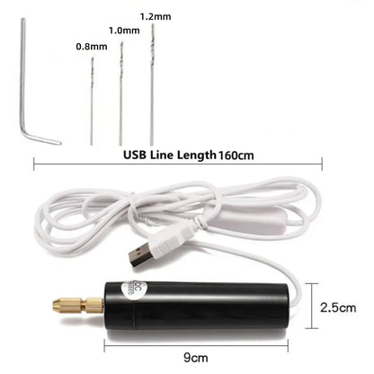 Handheld Mini Electric Drill: USB Electric Drill Tools for Epoxy Resin Jewelry Making and Wood Craft Engraving - DIY Pen Tool