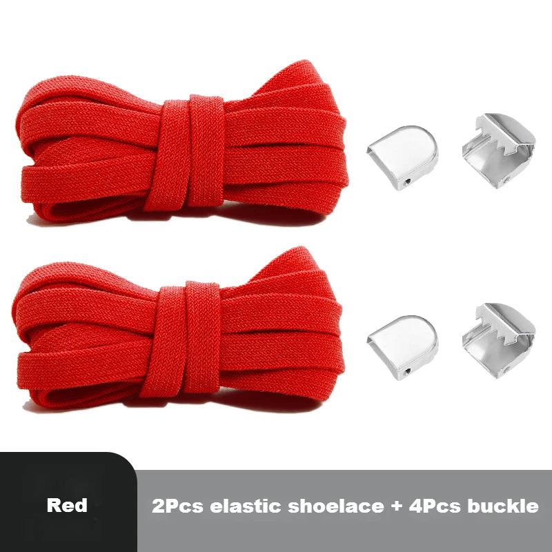 No-Tie 8MM Flat Elastic Shoelaces – Quick Sneakers Laces for Kids & Adults, Shoe Accessories