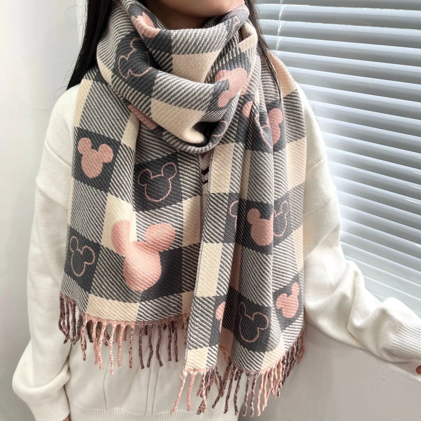 2025 Luxury Women’s Winter Cashmere Scarf — Warm Pashmina with Tassels, Printed Long Shawl, Thick Foulard Bufanda