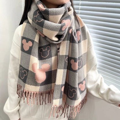2025 Luxury Women’s Winter Cashmere Scarf — Warm Pashmina with Tassels, Printed Long Shawl, Thick Foulard Bufanda