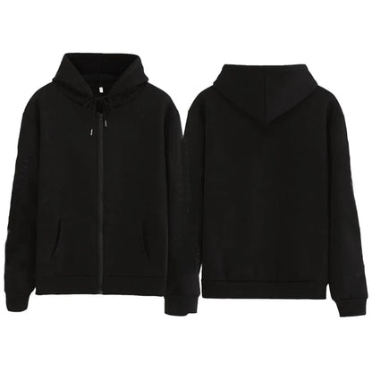 Men's Retro Zip-Up Hoodie – Loose Fit Gothic Harajuku Streetwear Jacket with Long Sleeves – Y2K High Street Style