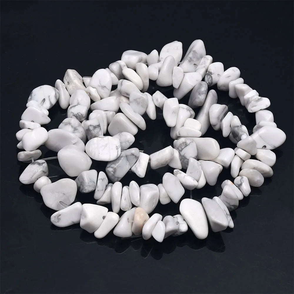 16 Inch Natural Stone Chip Beads - 5-8mm Irregular Crystal Agate Gravel Beads for DIY Bracelets & Jewelry Making