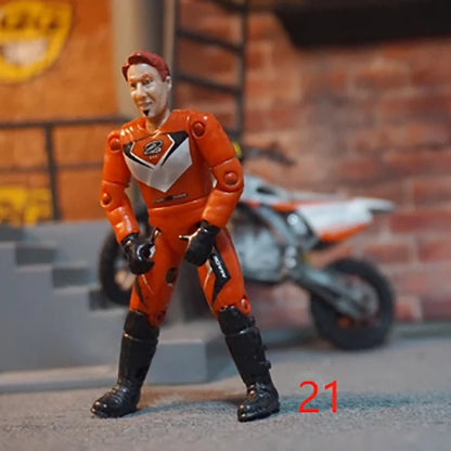 3.75-Inch Male Soldier Motorcycle Driver Figure – 1:18 Scale Off-Road Racer Collectible Model & Static Ornament