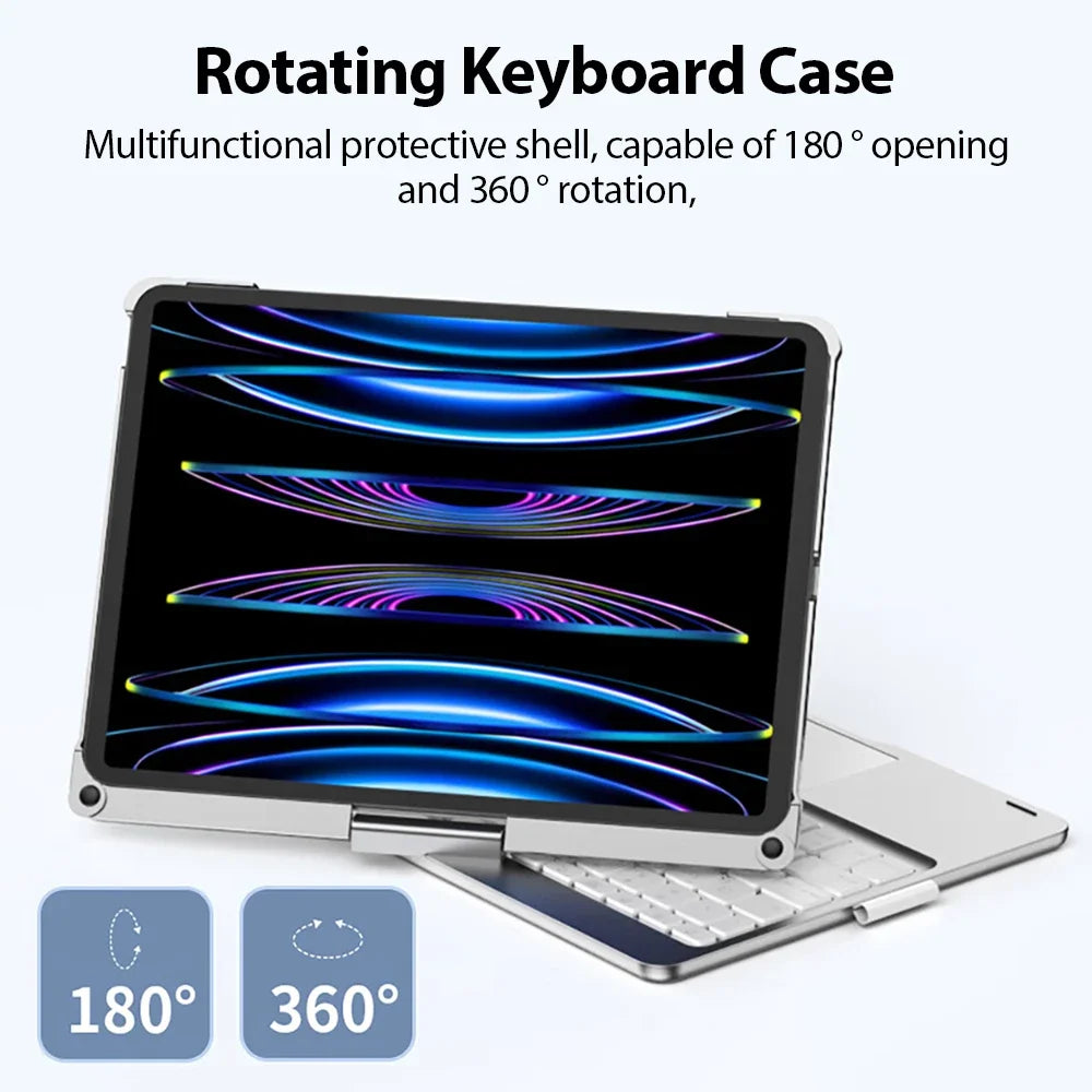 Magic Keyboard Case for iPad Air & Pro – Backlit Keyboard Cover for 11" & 12.9" (2024 M2, 7th-10th Gen)