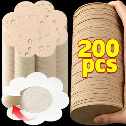 Invisible Nipple Cover Stickers - Self-Adhesive Breast Lift Tape and Disposable Bra Pasties for Women