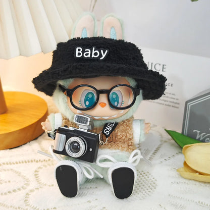 Cute 17cm Labubu Doll Clothes Set - Classic Dress Outfit & Accessories for V2 Mini Dolls, Girl Kid Gift