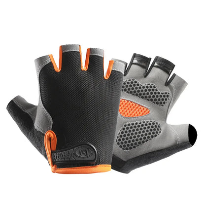 Breathable Fingerless Cycling Gloves - Anti-Slip Half-Finger Fitness, Gym & Fishing Gloves for Men & Women