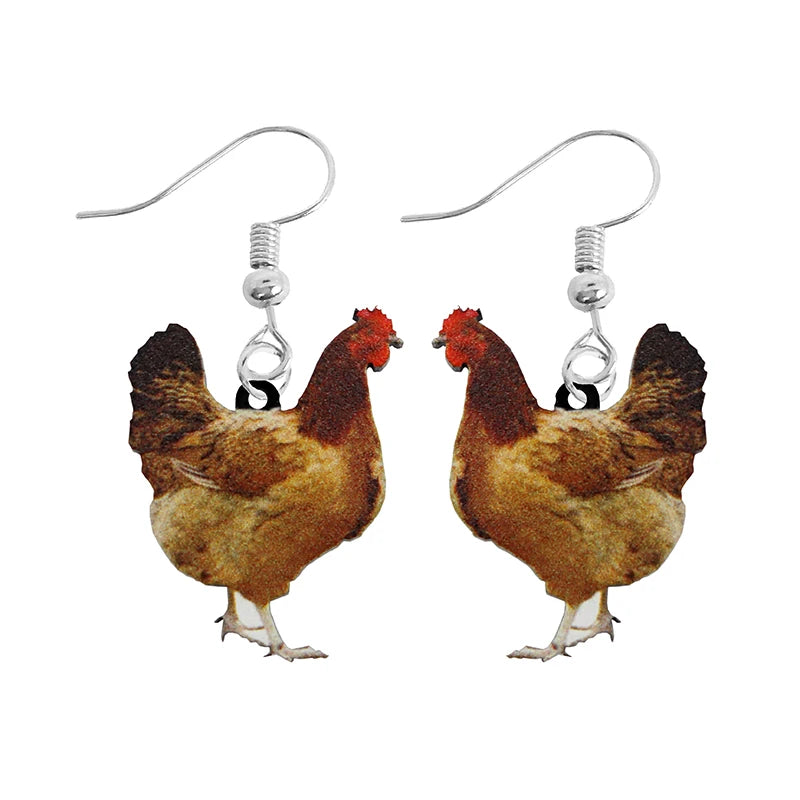 Cute Animal Acrylic Drop Earrings - Funny Custom Jewelry Gifts for Women & Girls with Rabbit, Parrot, Frog & Butterfly Designs