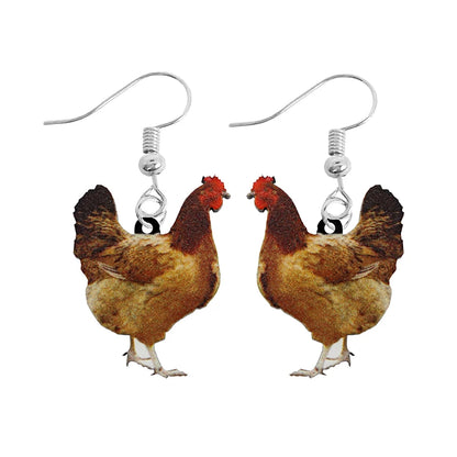 Cute Animal Acrylic Drop Earrings - Funny Custom Jewelry Gifts for Women & Girls with Rabbit, Parrot, Frog & Butterfly Designs