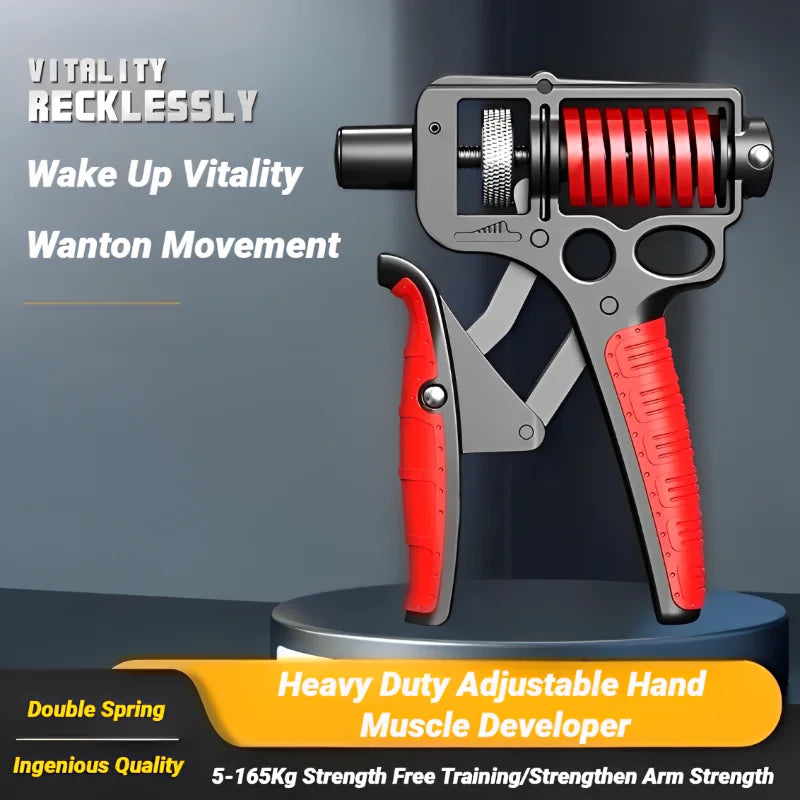 5–165kg Adjustable Hand Grip Strengthener — Heavy-Duty Forearm & Finger Expander (Steel Spring)