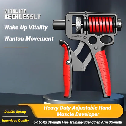 5–165kg Adjustable Hand Grip Strengthener — Heavy-Duty Forearm & Finger Expander (Steel Spring)