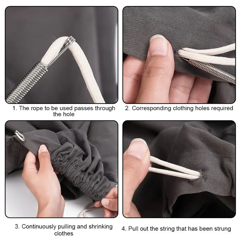 10/1PCS Rope & Drawstring Threader Tool — Bendable Spring Clip for DIY Sewing & Multi-Functional Accessories