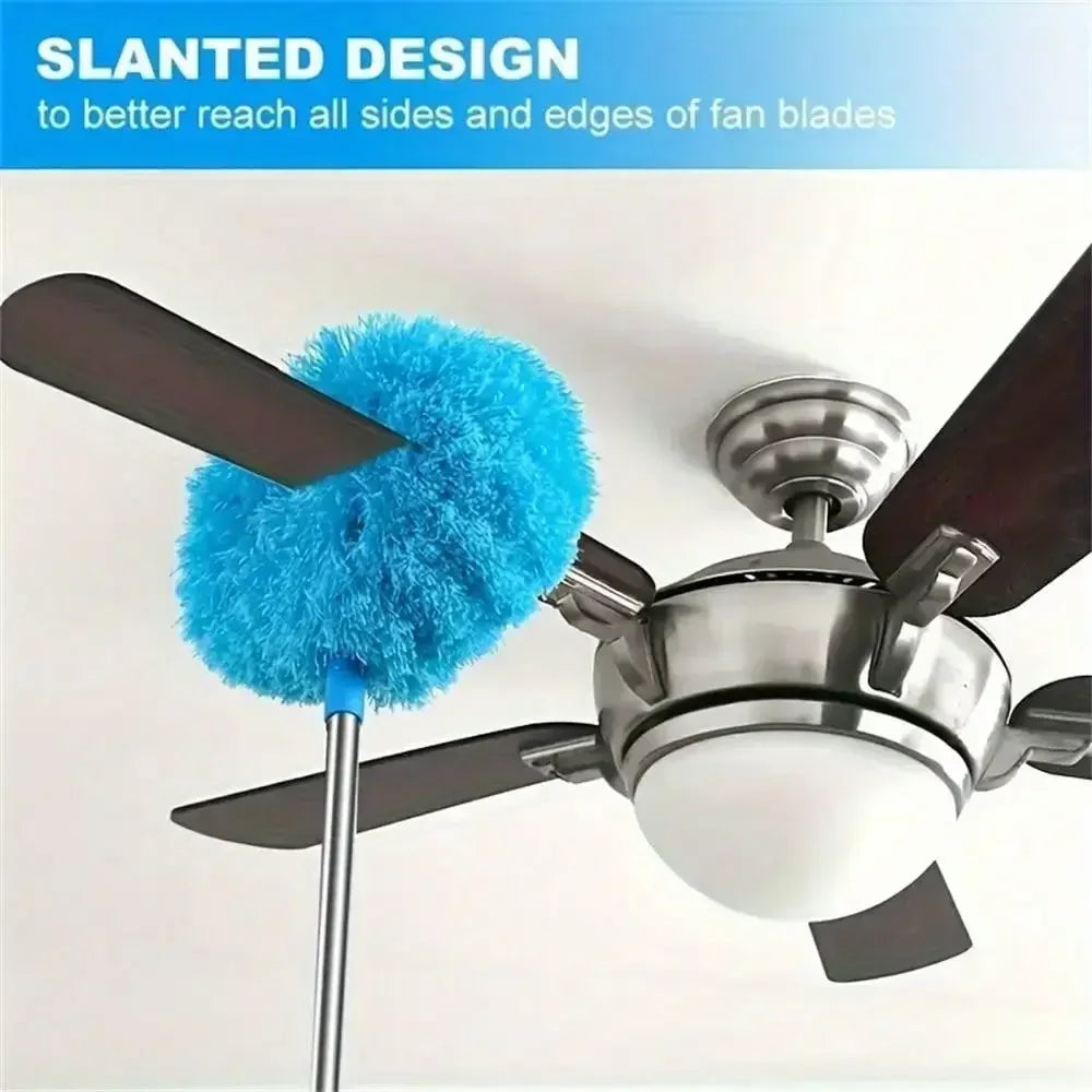 Extendable Microfiber Ceiling Fan Duster – Long Handle Dust Locking Reusable Cleaning Brush