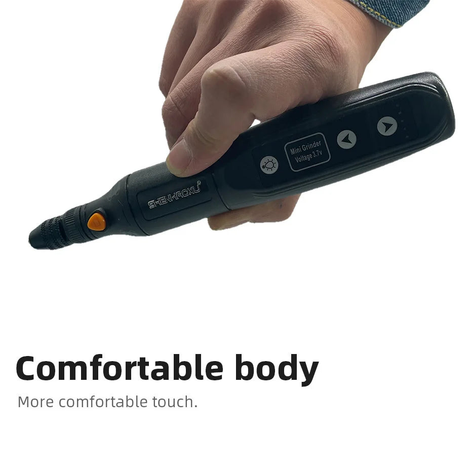 Cordless Electric Rotary Tool – 5-Speed Rechargeable Drill Grinder with LED & Removable Battery for Engraving & Woodworking